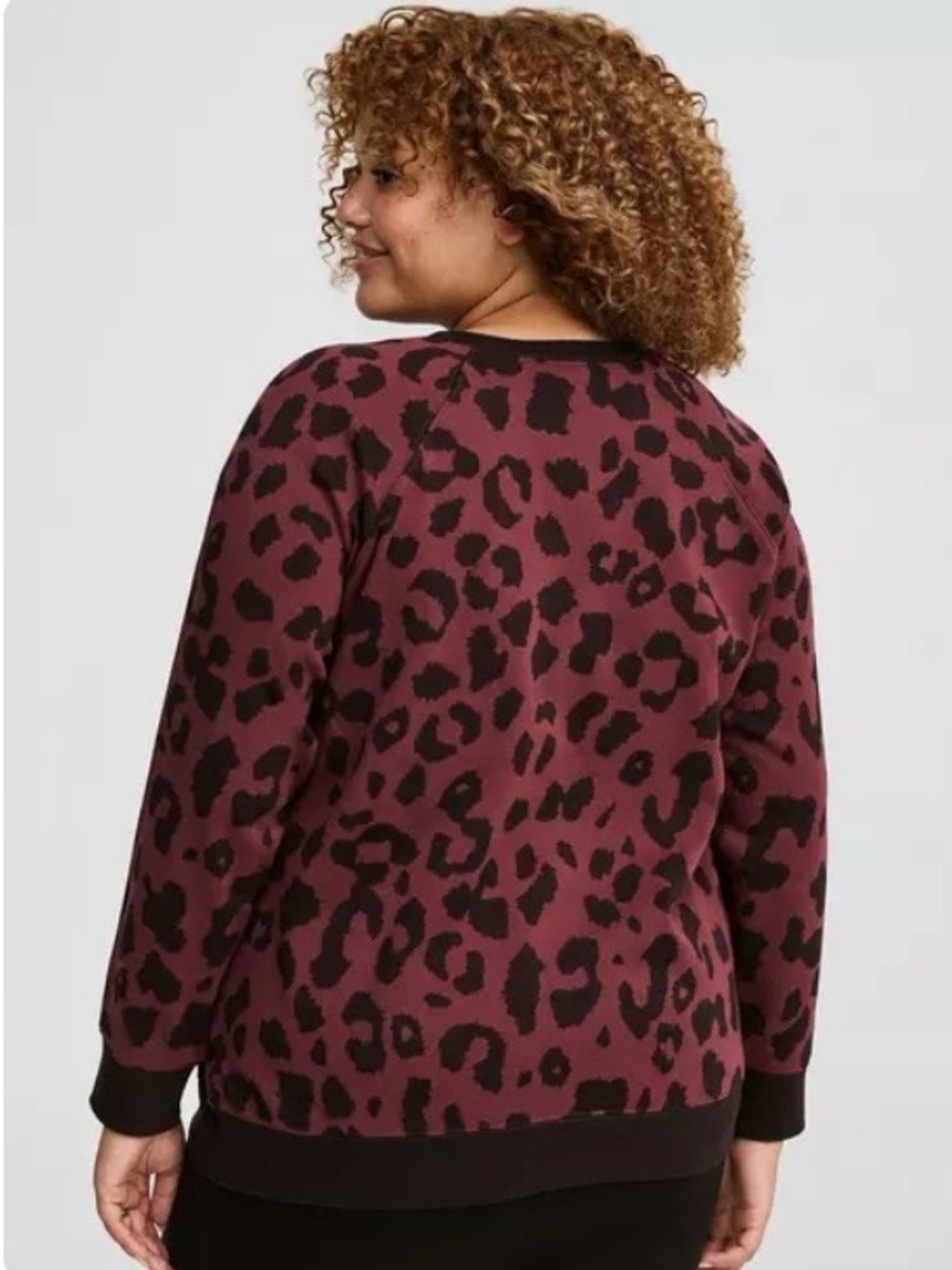 NWT Torrid Cozy Fleece Raglan Sweatshirt - Sassafras - Picture 2 of 6